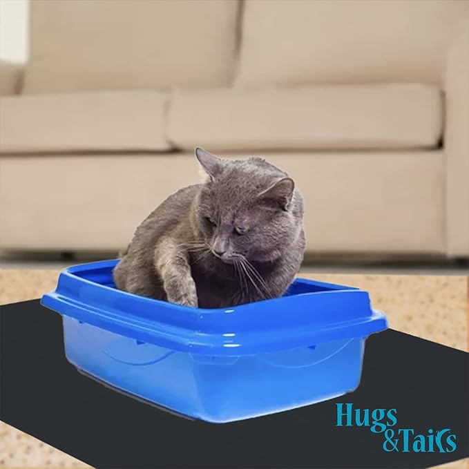 Under Pet Cage Mat for Bird Cages, Reptile Aquariums, Dog Kennels, Water-Resistant Pad for Hard Floors and Surfaces, 46 Inches x 96 Inches, Black