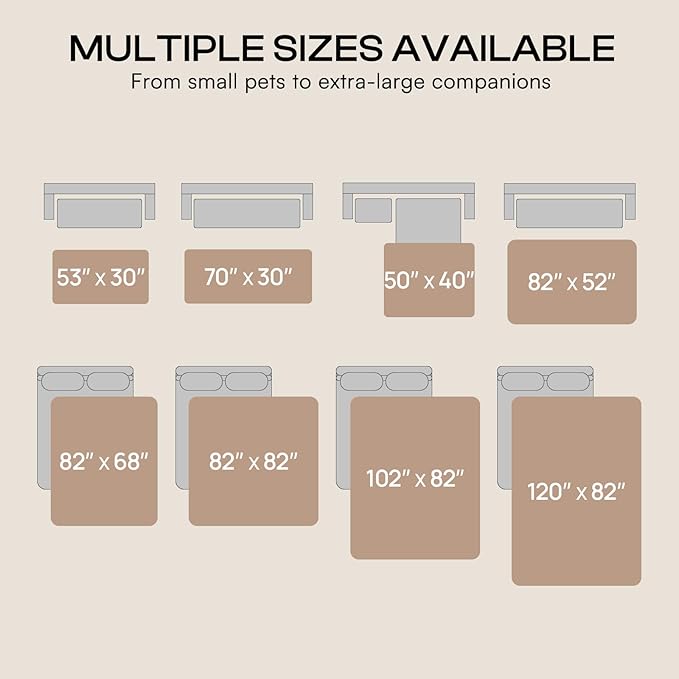 Luciphia 100% Waterproof Couch Cover Blanket for Dogs Anti-Slip Pet Couch Protector Sofa Mat Puppy Cat with Non-Slip Bottom, Grey, 30x70 Inch
