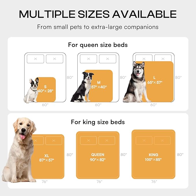 Luciphia Waterproof Pet Blankets for Couch Sofa Bed Cover Cat Liquid Pee Proof Washable Soft Fluffy Large Dog Blanket Reversible Furniture Protection Puppy Grey Bone Thicken Queen(90" x 82")