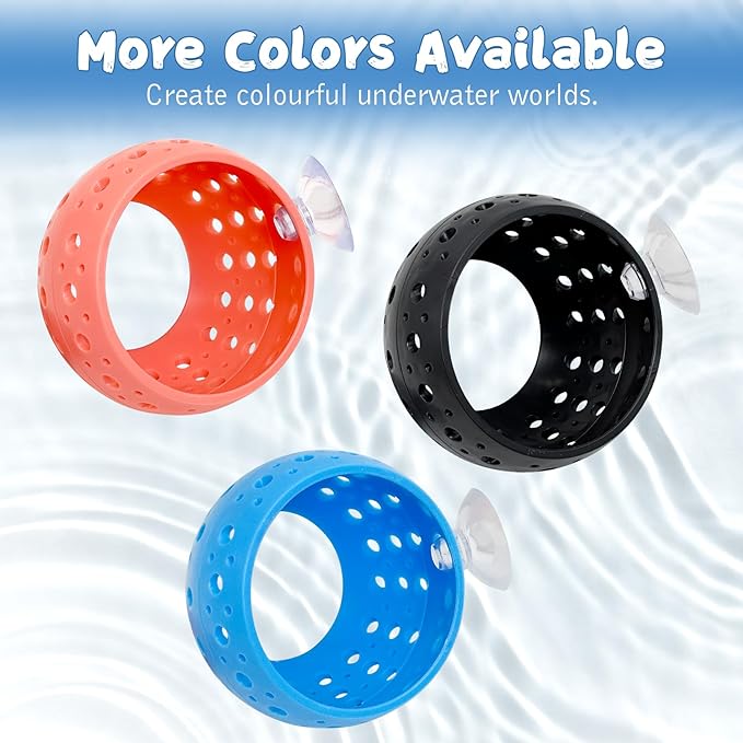 Fhiny Betta Tunnel, 2 PCS Aquarium Fish Hideout with Suction Cup Tank Tunnel Shrimp Cave Aquarium Ornament Fish Tank Accessories for Shrimp Betta Guppy Hiding Resting (Black)