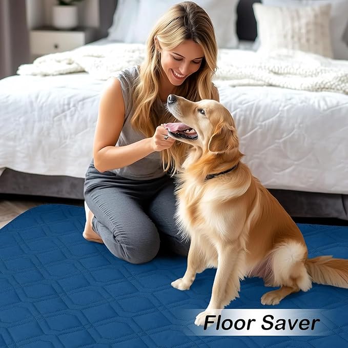 hyha Waterproof Dog Bed Blanket, Soft Pet Blankets, Waterproof Couch Cover for Dogs, Reversible Sofa Covers Washable for Furniture (40x80 Inch, Navy Blue/Blue)