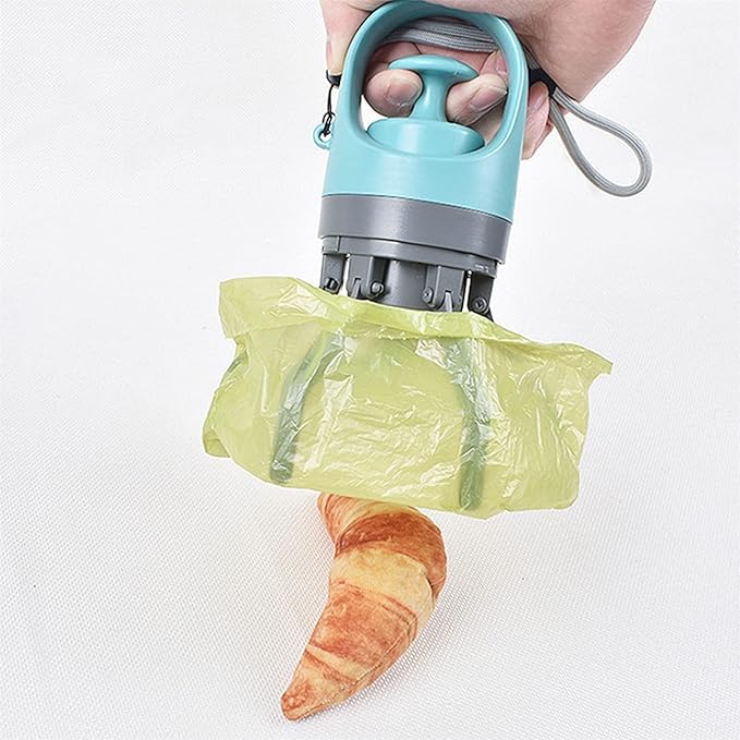 Quick Scoop Poop Scooper, Portable Dog Pooper Scooper, Easy Claw Pick up Tool for Dogs, Leak-Proof Waste Bag Holder for Outdoor Walks (Orange+Orange)