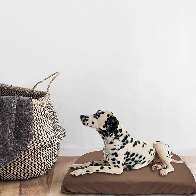 Dog Bed Cover Waterproof Replacement Machine Washable Covers for 30x20 Inch Dog Bed Heavy Duty Scratch Resistant Mattress Protector Pet Bed Cover Only Brown