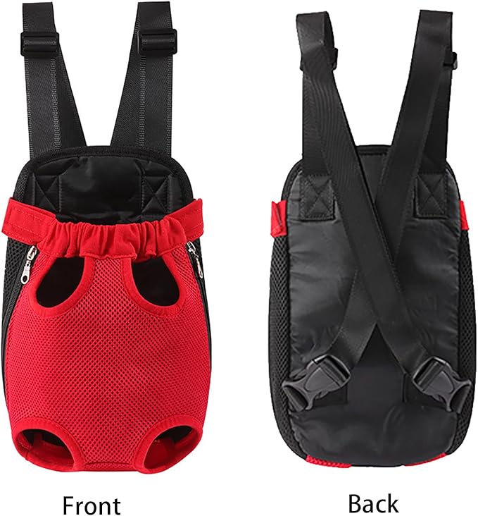 Dog Carrier Backpack, Adjustable Puppy Front Carrier Backpack, Ventilated Dog Chest Carrier for Hiking Camping Travel, Sling Bag for Small Medium Dog Cat Rabbit Puppies, Suit 3-5 lbs (Beige, S)