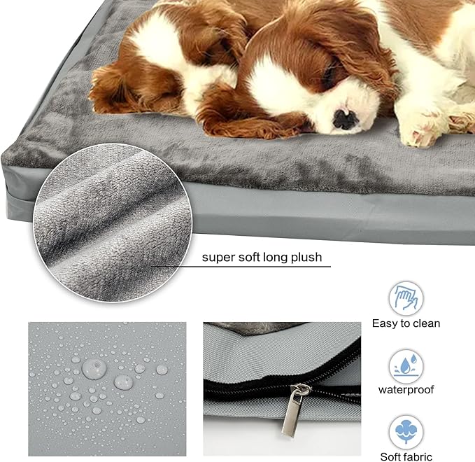 Waterproof Dog Bed Cover,Washable Removable Pet Dog Crate Pad Replacement Cover for 36 Inch Crate,Water Absorbable Pet Puppy Bed Covers for Dogs Cat,34Lx22Wx3.5H inch
