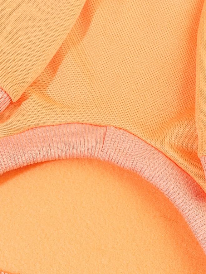 QWINEE Basic Dog Hoodie Sweatshirt Puppy Sweater Warm Cat Costumes Pet Clothes for Chihuahua Puppy Kitten Small Medium Dogs Orange Medium
