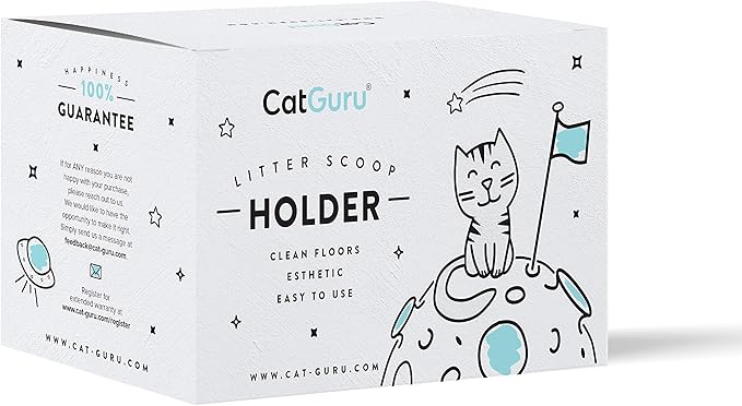 CatGuru Premium Cat Litter Scoop Holder – Heavy-Duty Scooper Storage Caddy, Scoop Stand for Kitty Litter Box, Fits Most Cat Litter Scoops (White)