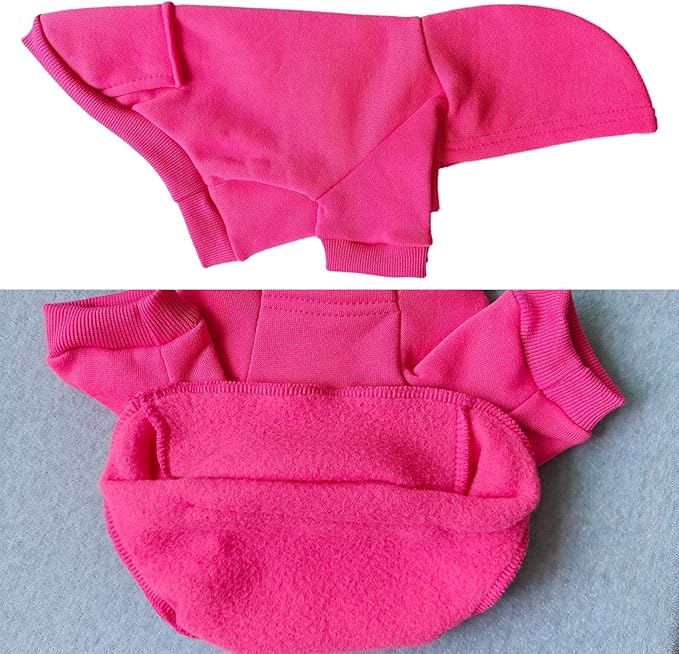 Jecikelon Winter Dog Hoodie Sweatshirts with Pockets Warm Dog Clothes for Small Dogs Chihuahua Coat Clothing Puppy Cat Custume (Rose red, Small)