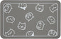 YCT Cat Food Mat, Cat Mat for Food and Water, Pet Feeding Mat, Non-Slip Super Absorbent, with Multiple cat Heads Logo, 18.1 x 11.8 inches, Light Grey