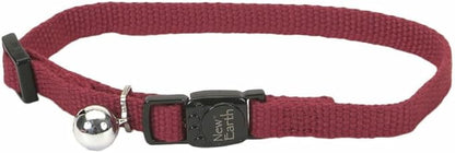 Coastal Pet New Earth Soy Adjustable Breakaway Cat Collar - Eco-Friendly, Odor-Resistant and Adjustable Cat Collar, Cranberry, 3/8" x 08"-12"