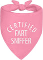 Certified Fart Sniffer Pink Dog Bandana, Funny Pet Bandana Adjustable Scarf Decoration, Funny Photo Prop Accessories for Party Yard, Thanksgiving Gifts for Pet Owner Puppy Lover Police Dog