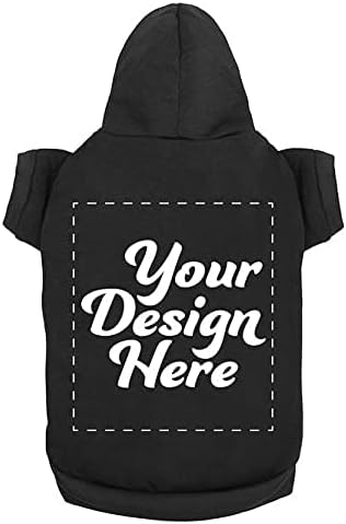 Personalized Dog Hooded Sweatshirt Custom Pet Pullover Hoodie Text/Image Small/Medium/Large Dogs,Puppy,Cat and Kitten (XX-Large, Black)