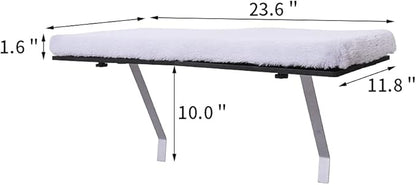 Cat Window Perch, Hammock Seat for Indoor Cats, Pet Cat Bed Shelf for Window Sill (Grey)