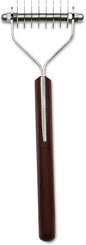 Mars Coat King Dematting Undercoat Grooming Rake Stripper Tool for Dogs and Cats, Stainless Steel with Wooden Handle for Thick Coats, 8-Blade Stripper for Groomers, Pet Owners