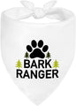 Bark Ranger White Dog Bandana, Funny Gifts for Dog Lover Mom Dad, Puppy Scarf Photo Prop for Explore Outdoor Adventure Hiking Camping Mountain, Gifts for Ranger, Pet Scouts Bandana