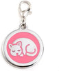 Personalized Pet ID Tags for Kittens and Cats - Custom cat Name tag and ID tag for Collar (Pink, Sleeping Cat Round-Small)