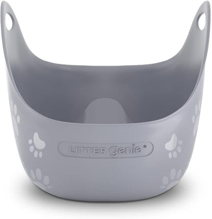 Litter Genie Cat Litter Box | Portable, Open, High Sided Cat Litter Box with Handles | Flexible Plastic Litter Box | Comfortable, Easy-Clean Cat Box