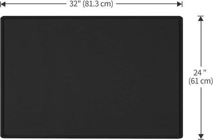 Dog Food Mat,Silicone Waterproof Food Tray,Non Slip Pet Bowl Mats Placemat,1" Raised Edge,Suitable for Most Small and Medium Sized Pets,32" x 24"