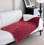 gogobunny Waterproof Bed Blanket, Reversible Sherpa Fleece Throw Blanket for Dog Puppy Cat, Furniture Cover Protects Bed Couch Sofa from Liquid Pee and Pet Fur (Romantic Red, 30x70 inches)