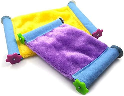 Bird Nest Bed Hammock Toy Hamster Warm Comfortable Hanging House Perch Stand for Parrot Parakeet Cockatiel African Grey Cockatoo Lovebird Conure Finch Chinchilla Rat Gerbil Cage Accessories (S)