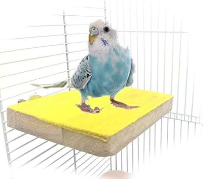 Litewoo 4 PCS Bird Perch Stand Toy Parrot Wooden Stand Platform Colorful Sand Paw Grinding Stick Trim Beak for Small Medium Parakeet Cockatiel Cockatoo Conure Lovebird Finch Cage Accessories