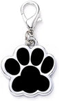 Cute Personalized Pet Name Tags for Cats/Dogs - Glitter Custom pet id tag, Dog id Tags Engraved for Pets, Customizable cat tag, pet Collar Charms, Dog Name tag (Paw-Shaped-Small: Black)