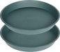 2 Pack of 8 inch Plant Saucer Clear, Heavy Duty Plastic Plant Water Tray 8 inch Round, Flower Plant Saucers for Indoors No Holes, Plant Dishes Saucer for Planter 7"/8" (8", Green)