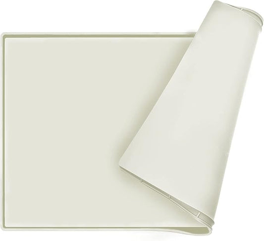 Dog Food Mat,Silicone Waterproof Food Tray,Non Slip Pet Bowl Mats Placemat,0.6" Raised Edge,Suitable for Most Small and Medium Sized Pets,24" x 16"