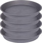 4 Pack of 16 17 inch Plant Saucer (15 inch Base), 2.3" Depth, Heavy Duty Deep Plant Trays for Pots, Plastic Plant Saucers for Indoors, Bird Bath Bowls, Drip Trays for Planter (17", Cement)