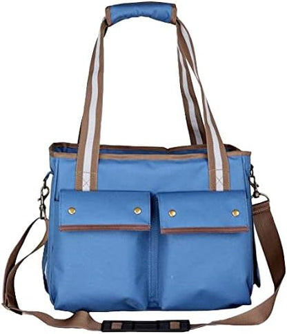 Pet Life ® Dual-Pocketed Fashion Airline Approved Pet Carrier with Included Shoulder Straps and Dual-top mesh Zippers