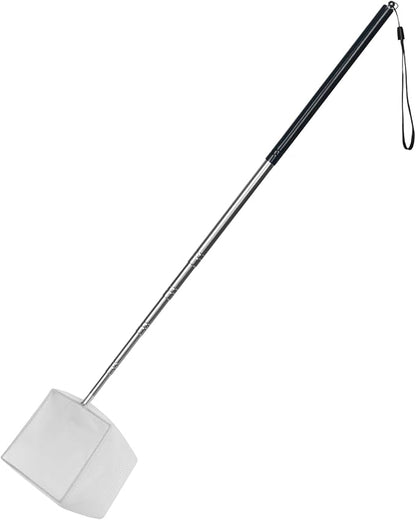 Pawfly 4 Inch Aquarium Soft Square Fine Shrimp Net, Tiny Fish Tank Net for Small Ponds, Extendable Stainless Steel Handle