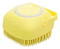 Pet Bath Massage Brush Puppy Dog Cat Grooming Cleaning Soft (Yellow)