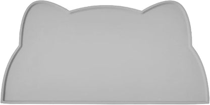 Cat Food Mat, Silicone Pet Feeding Mat for Floor Non-Slip Waterproof Dog Water Bowl Tray Cushion (20" x 12", Dark Gray)
