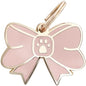 Two Tails Bow Pet ID Tag, Personalized Dog Name Tag with Custom Engraving, Cute Gold Bow Charm for Dogs & Puppies, Durable Brass with Gold Plating, Stylish Pet Accessory for Collars & Harnesses