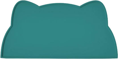 Cat Food Mat, Silicone Pet Feeding Mat for Floor Non-Slip Waterproof Dog Water Bowl Tray Cushion (20" x 12", MARRS Green)