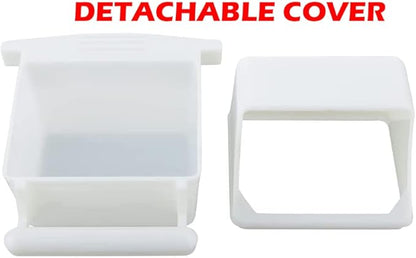 Lot of 4 Bird Cage White Plastic Seed Water Feeder Cups (Black)