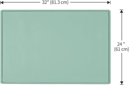 Dog Food Mat,Silicone Waterproof Food Tray,Non Slip Pet Bowl Mats Placemat,1" Raised Edge,Suitable for Most Small and Medium Sized Pets,32" x 24"