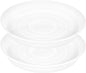 2 Pack of 8 inch Plant Saucer Clear, Heavy Duty Plastic Plant Water Tray 8 inch Round, Flower Plant Saucers for Indoors No Holes, Plant Dishes Saucer for Planter 7"/8" (8", Clear)
