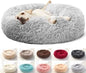 Original Calming Donut Dog and Cat Bed in Shag Fur, Dog Beds for Large Dogs, Anti Anxiety Round Fluffy Plush Faux Fur Pet Bed (40'' x 40'')
