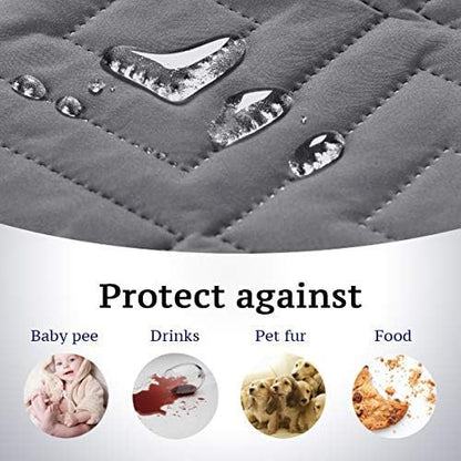 H.VERSAILTEX Reversible Loveseat Cover Furniture Protector Anti-Slip Water Resistant 2 Inch Wide Elastic Straps Couch Covers Pets Kids Fit Sitting Width Up to 46"(Love Seat: 75" x 90", Gray/Beige)