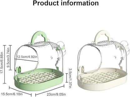 Versatile Birdcage for Travel Clear Bird Cage with Feeders and Bottom Grids for Outdoor Bird Carrying Observation Cage