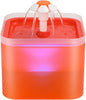 Cat Water Fountain Orange Cute: Waterfall Cat Fountain with Led Light - 67oz/2L Quiet Water for Cats Drinking Fountain - Pet Water Fountain for Cats Inside -AONBOY Filtered Water Supplies for Cats