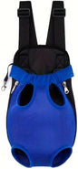 Pet Dog Carrier Backpack, Portable Breathable Mesh Chest Carrier, Polyester Woven Double Shoulder Pet Bag for Outdoor Adventures (SkyBlue, Small)