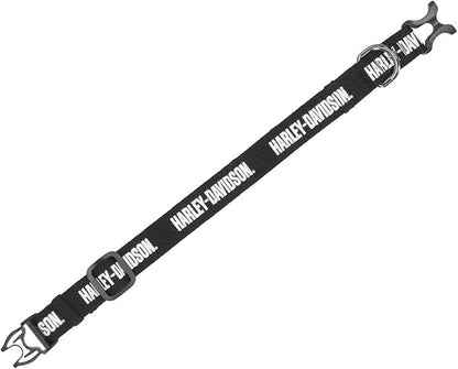 Harley-Davidson Cotton Webbing H-D Text Adjustable Pet Collar – Black/White (L)