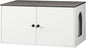 HOOBRO Cat Litter Box Enclosure, Hidden Litter Box Furniture with Side Entry, Litter Box Cabinet, Indoor Cat House, End Side Table, 31.5" L x 17.7" W x 16.3" H, White and Charcoal Gray BW40MW01