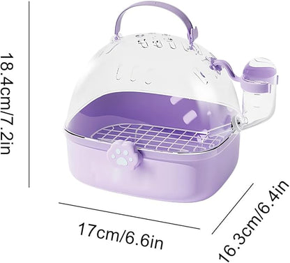 Bird Travel Carrier - Portable Hamster Cage with Water Bottle | Breathable Pet Bird Carrying Accessory for Cockatiels Chinchillas Lovebirds Budgies Conures Parakeet Hedgehog Sparrow