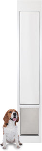 PetSafe Sliding Glass Pet Door - No-Cut DIY Install Doggy Door for Renters - Aluminum Frame - Adjustable Height 75 7/8" to 80 11/16" - Ideal for Large Dogs Up to 100 lb - White