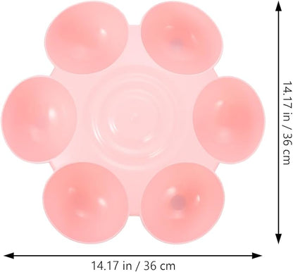 Multipurpose Flowers Pet Feeding Bowl 14.17 Inch Plastic Cat Feeder Dog Treats Dispenser Indoor Smooth Surface Easy to Clean