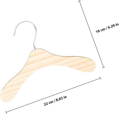 Wooden Dog Clothes Hangers 10pcs 8.66 Inch Sturdy Wear-Resistant Pet Accessory for Small Dog and Cat Clothing Daily Household Use