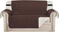 H.VERSAILTEX Reversible Loveseat Cover Furniture Protector Anti-Slip Water Resistant 2 Inch Wide Elastic Straps Couch Covers Pets Kids Fit Sitting Width Up to 46"(Love Seat: 75" x 90", Brown/Beige)